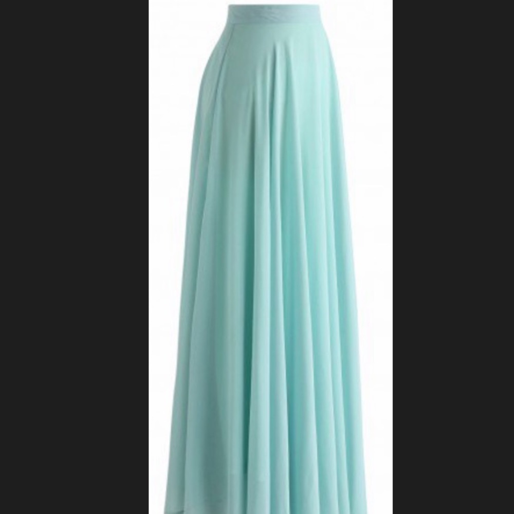 Chiffon Maxi Skirt in MINT
